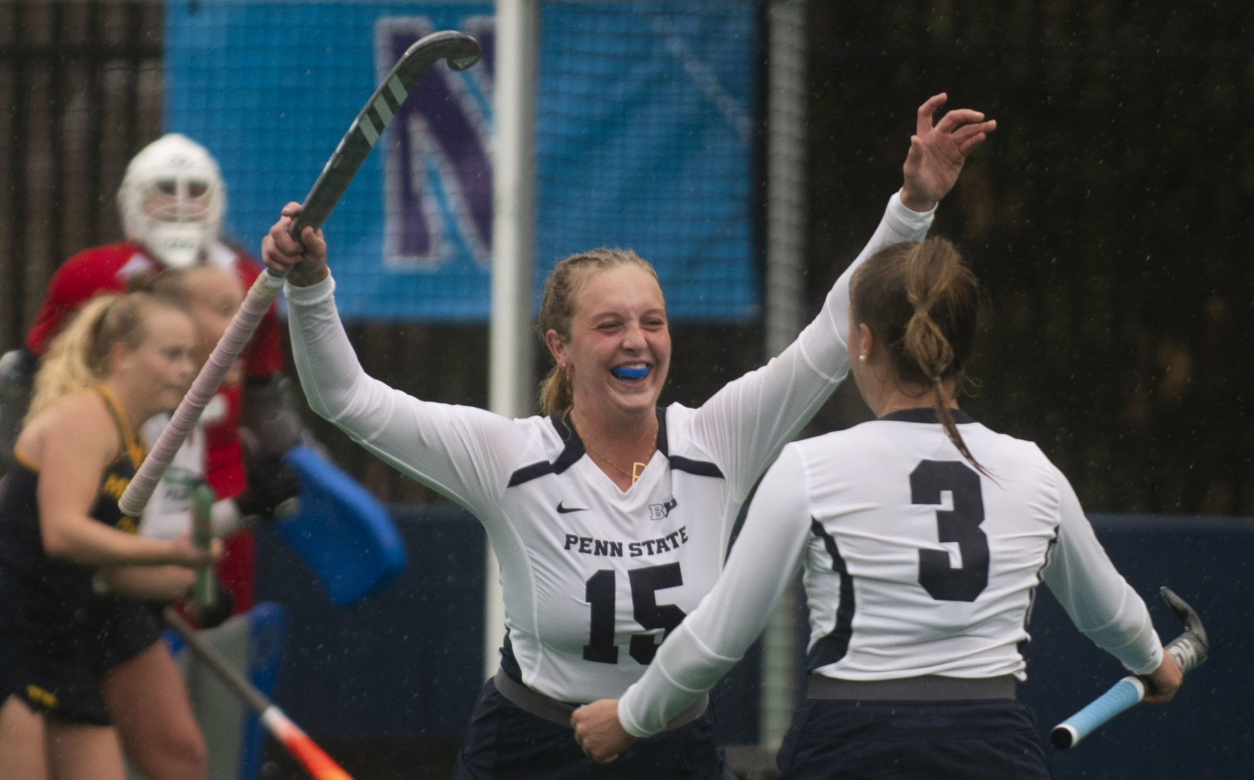 Field Hockey vs Michigan, Wirth(15) and Horst (3)